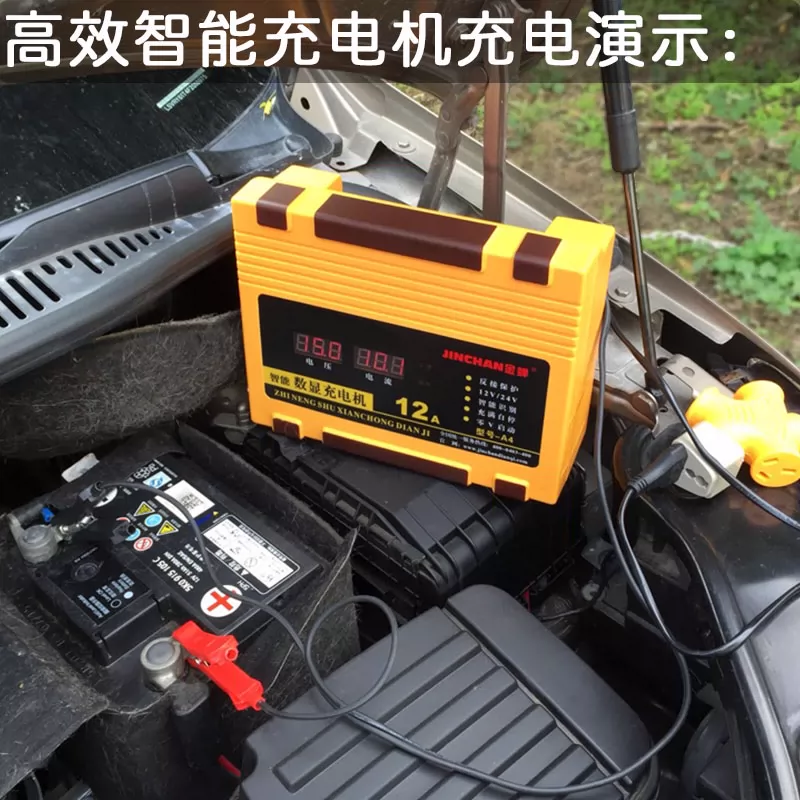 汽车电瓶充电器全自动智能修复12v24v家用轿车蓄电池金蝉a4充电机